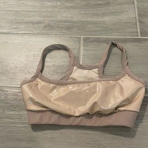 Heroine Sports Bra Nude Patent Shiny CropTop